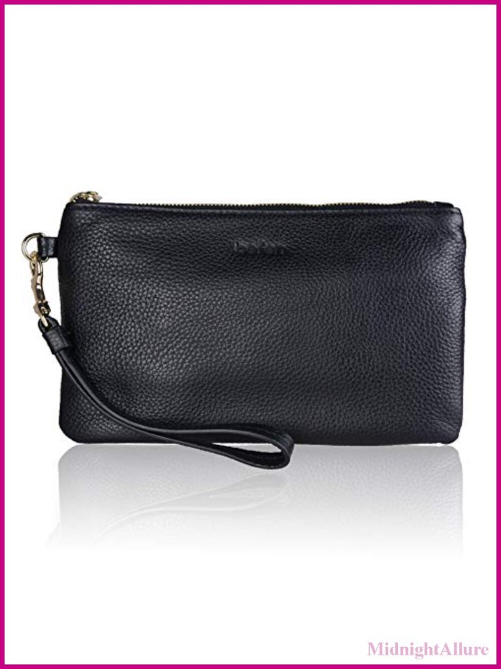 Genuine Leather Wristlet Clutch RFID Blocking Phone Purse
